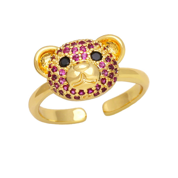 Simple sweet cute bear ring female fashion accessory open ring