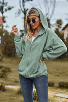 Cable-Knit Long Sleeve Hooded Jacket