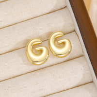 18K Gold-Plated Bubble Letter Stud Earrings