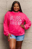 Simply Love Full Size HELLO CHRISTMAS Long Sleeve Sweatshirt