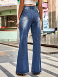 High Rise Bootcut Jeans with Pockets