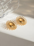 18K Gold-Plated Stainless Steel Sun Stud Earrings