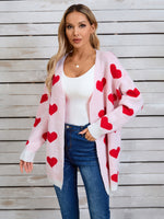 Angel Wings Heart Open Front Long Sleeve Cardigan