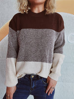 Color Block Long Sleeve Sweater