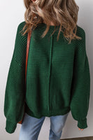 Round Neck Dropped Shoulder Sweater