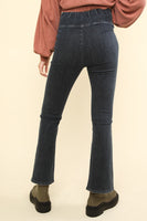 VERY J Washed Denim Stretchy Crossover Waist Leggings