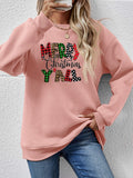 Letter Graphic Round Neck Long Sleeve Sweatshirt