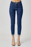 RISEN Full Size Embellished Mid Rise Crop Skinny Jeans