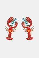 Lobster Shape Glass Stone Dangle Earrings