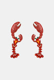 Lobster Shape Glass Stone Dangle Earrings