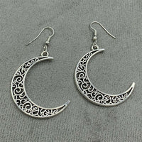 Alloy Cutout Moon Earrings