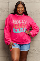 Simply Love Full Size HOLLY JOLLY BABE Long Sleeve Sweatshirt