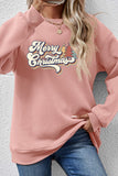 Christmas Letter Graphic Round Neck Sweatshirt