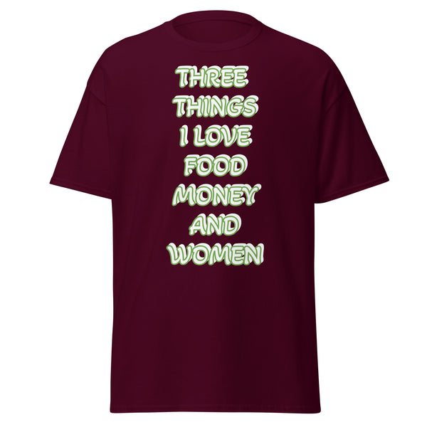 Men's Classic Gildan 5000 T-Shirt Love Food Money Women