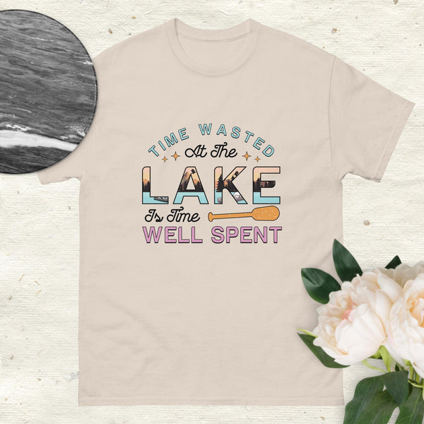 Unisex Classic Gildan 5000 T-Shirt Time Spent at the Lake is Well Spent