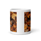 Three Foxes Design White Glossy Mug