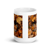 Three Foxes Design White Glossy Mug