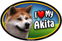 I Love My Akita Pet Magnet