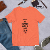 Life is Better With a Dog T-Shirt Bella+Canvas 3001 Short-Sleeve Unisex T-Shirt