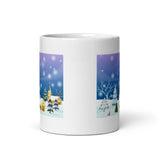 Winter Holiday Scene White Glossy Mug