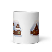 Holiday Decorated House White Glossy Mug