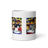 Three Kittens Wishing You A Very Merry Christmas White Glossy Mug