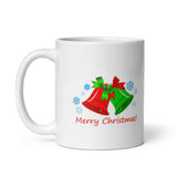 Merry Christmas with Bells White Glossy Mug