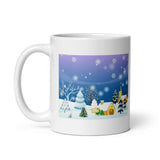 Winter Holiday Scene White Glossy Mug