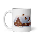 Holiday Decorated House White Glossy Mug