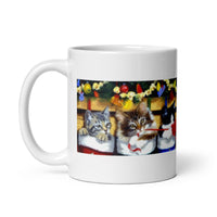 Three Kittens Wishing You A Very Merry Christmas White Glossy Mug