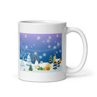 Winter Holiday Scene White Glossy Mug