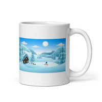 Winter Holiday with Snowman White Glossy Mug