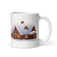 Holiday Decorated House White Glossy Mug