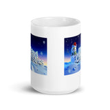 Holiday Snowman Wishing Merry Christmas White Glossy Mug