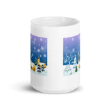 Winter Holiday Scene White Glossy Mug