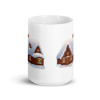 Holiday Decorated House White Glossy Mug