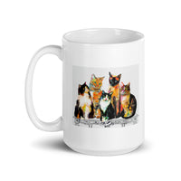 Watercolor Cats White Glossy Mug