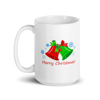 Merry Christmas with Bells White Glossy Mug