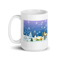 Winter Holiday Scene White Glossy Mug