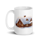 Holiday Decorated House White Glossy Mug