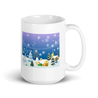 Winter Holiday Scene White Glossy Mug