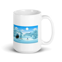 Winter Holiday with Snowman White Glossy Mug