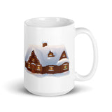 Holiday Decorated House White Glossy Mug